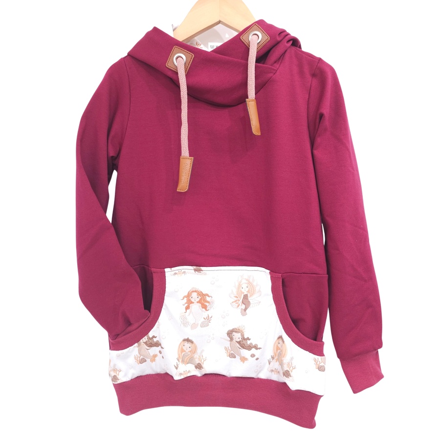 Hoodie [ Damen ] Ocean Dreams Meerjungfrauen Sweat Bordeaux